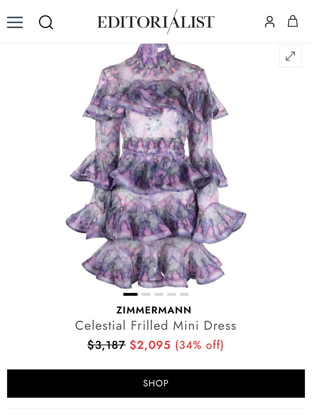 Zimmerman Ruffle Tiered Dress with Belt - Picture 2 of 13